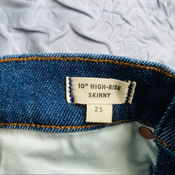 Madewell 10" High Rise Skinny Denim Jens Blue Sz 25 - Picture 14 of 16